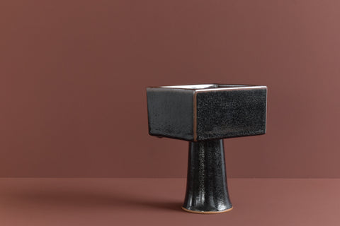 Vintage Studio Pottery Ceramic Pedestal Vase