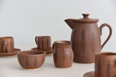 Vintage Studio Pottery Coffee Set by Jill Cookson for Langrigg Pottery