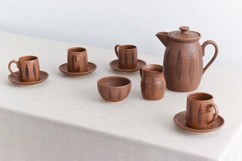 Vintage Studio Pottery Coffee Set by Jill Cookson for Langrigg Pottery