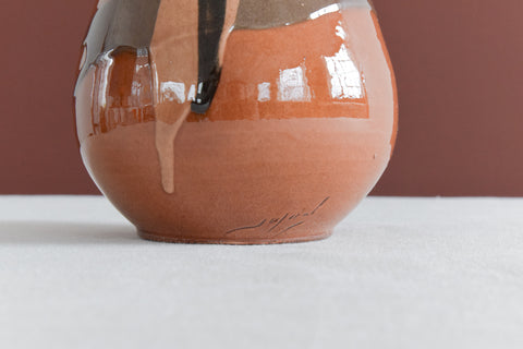 Vintage Brown Studio Pottery Ceramic Vase