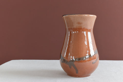 Vintage Brown Studio Pottery Ceramic Vase