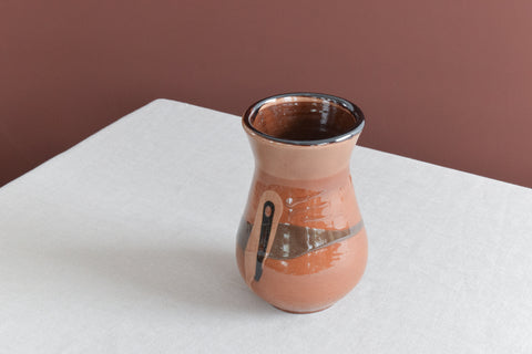 Vintage Brown Studio Pottery Ceramic Vase
