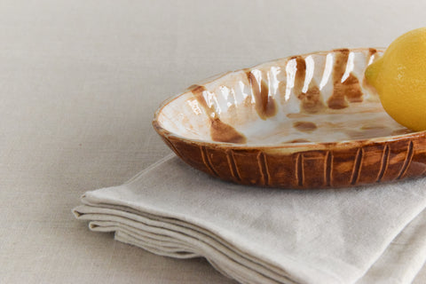 Vintage Studio Pottery Oval Bowl / Dish