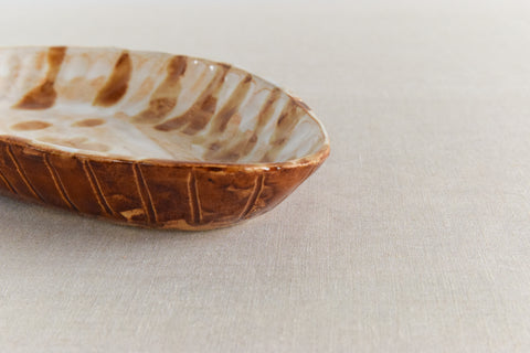 Vintage Studio Pottery Oval Bowl / Dish