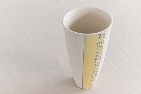 Vintage Studio Pottery Patterend Ceramic Vase