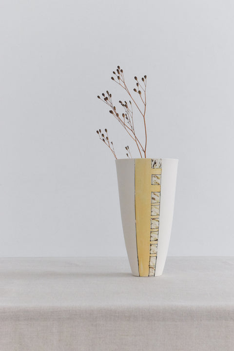Vintage Studio Pottery Patterend Ceramic Vase