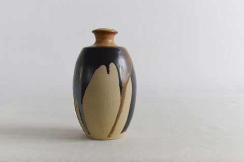 Vintage Studio Pottery Vase / Bottle with Drip Glaze