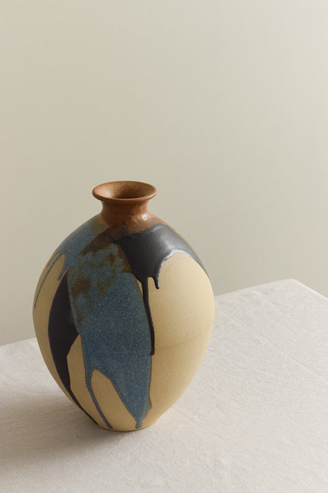 Vintage Studio Pottery Vase with Drip Glaze by Graham Peter Glynn