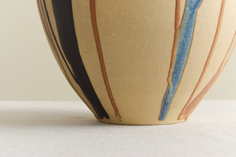 Vintage Studio Pottery Vase with Drip Glaze by Graham Peter Glynn
