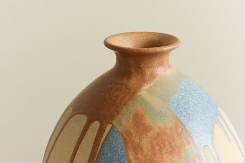 Vintage Studio Pottery Vase with Drip Glaze by Graham Peter Glynn