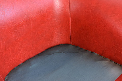 Vintage Swedish Red Vinyl Pod Chair by Swedfurn