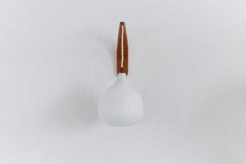 Vintage Swedish Wood and Glass Opaline Wall Light by Uno & Östen Kristiansson for Luxus Vittsjö Model 705