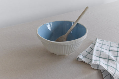 Vintage T.G. Green & Co Blue and White Easimix Mixing Bowl with Grip Stand