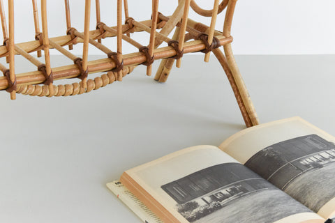 Vintage Bamboo Magazine Rack