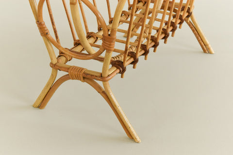 Vintage Bamboo Magazine Rack