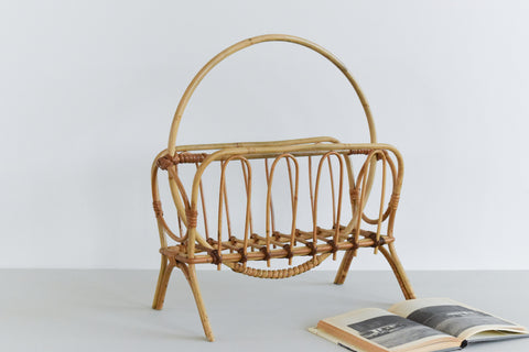 Vintage Bamboo Magazine Rack