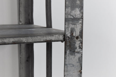 Vintage Galvanised Metal Factory Shelves on Castors