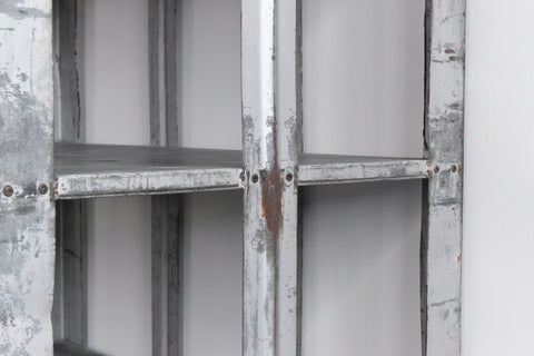 Vintage Galvanised Metal Factory Shelves on Castors