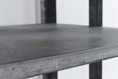 Vintage Galvanised Metal Factory Shelves on Castors