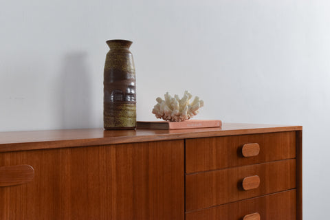 Vintage Mid Century Tall Teak Sideboard with Drawers