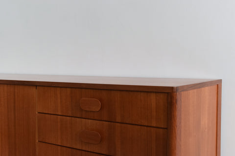 Vintage Mid Century Tall Teak Sideboard with Drawers