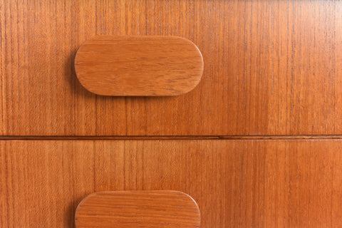 Vintage Mid Century Tall Teak Sideboard with Drawers