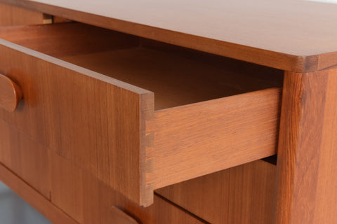 Vintage Mid Century Tall Teak Sideboard with Drawers