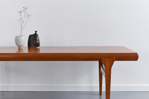 Vintage Large Danish Teak Extending Coffee Table by Johannes Andersen for Silkeborg Mobler