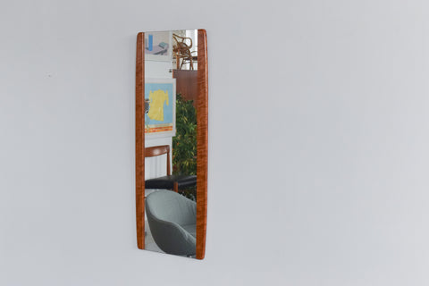 Vintage 1960s Long Wall Mirror with Teak Side Panels