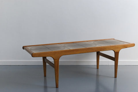 Vintage Teak Coffee Table with Pattern Tile Top