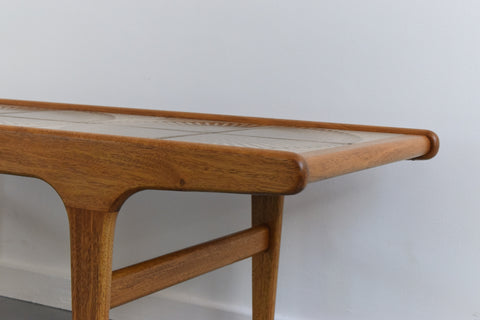 Vintage Teak Coffee Table with Pattern Tile Top