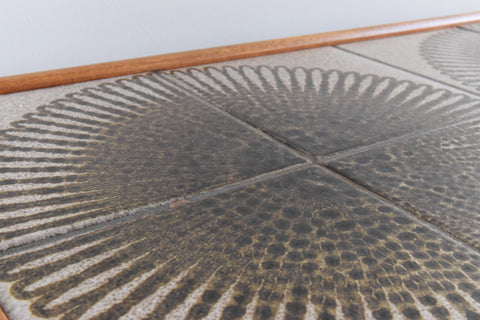 Vintage Teak Coffee Table with Pattern Tile Top