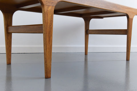 Vintage Teak Coffee Table with Pattern Tile Top