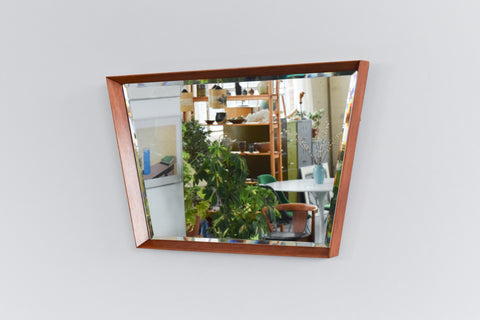 Vintage Teak Danish Style Framed Mirror