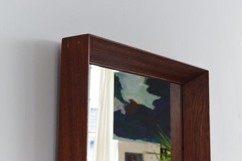 Vintage Teak Deep Framed Wall Mirror