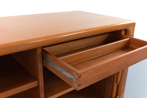 Vintage Danish Teak Tambour Door Media Unit / Sideboard by Dyrlund