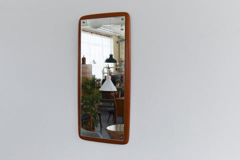 Vintage Large Danish Teak Float Mounted Wall Mirror