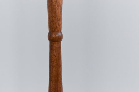 Vintage Wooden Floor Lamp with New Pleated White Shade