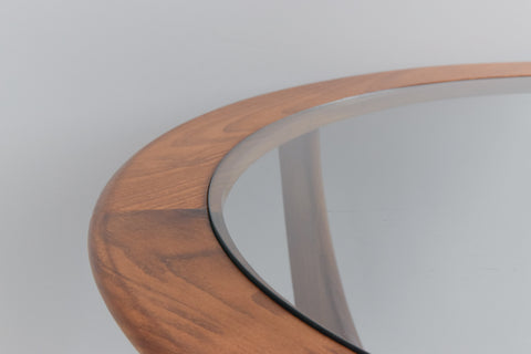 Vintage G Plan Circular Astro Teak Wood and Glass Coffee Table