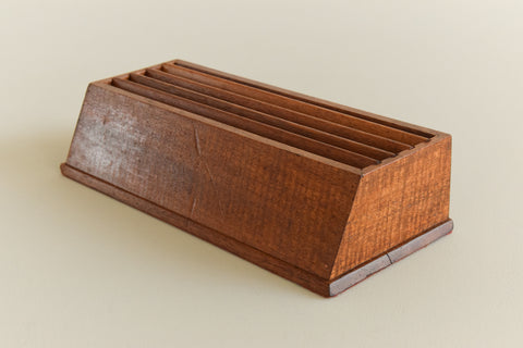 Vintage Teak Paper Tray and Letter Rack Set