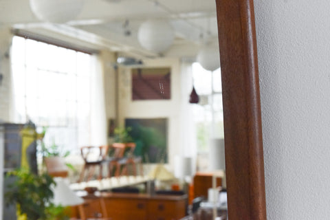 Vintage Long Teak Mirror