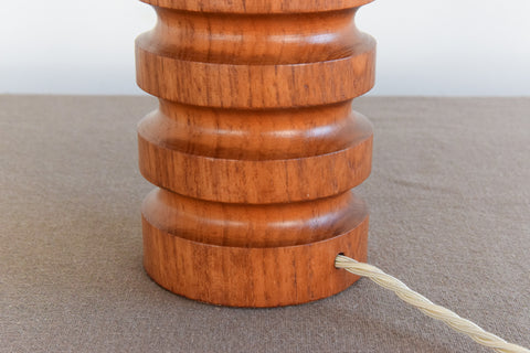 Vintage Teak Ribbed Table Lamp Base