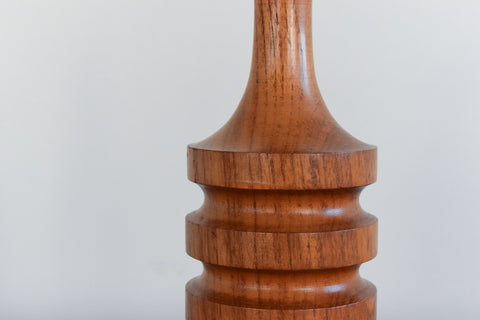 Vintage Teak Ribbed Table Lamp Base