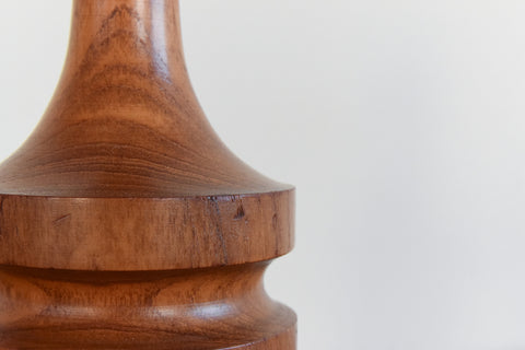 Vintage Teak Ribbed Table Lamp Base