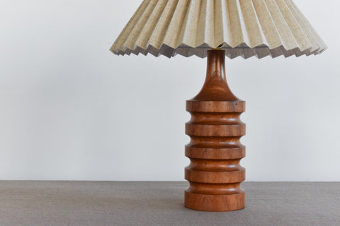Vintage Teak Ribbed Table Lamp Base