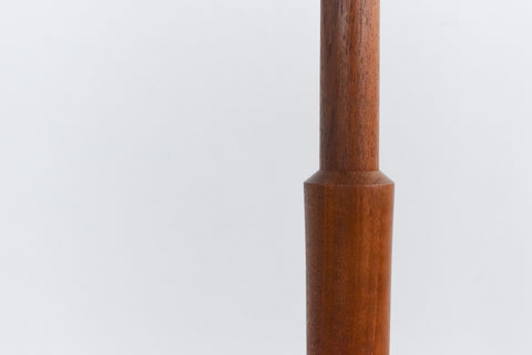 Vintage Teak Standing Lamp with New Orange Shade