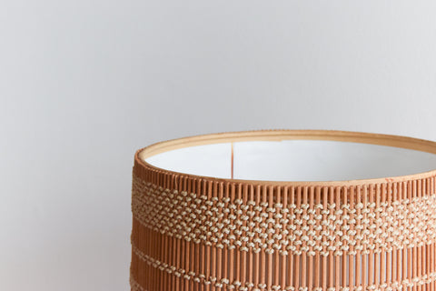 Vintage Teak and Rattan Table Lamp