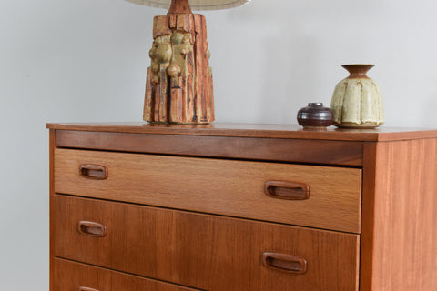 Vintage Teak Tallboy Chest of Drawers by Harris Lebus