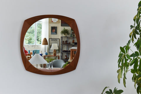 Vintage Teak Wall Mirror