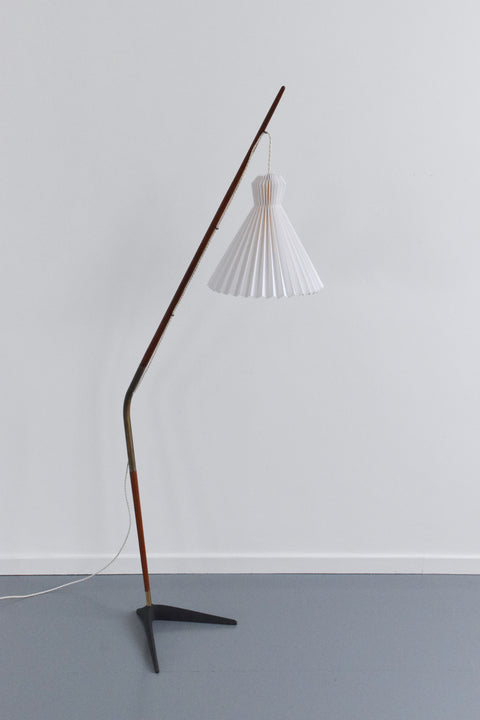Rare Vintage Danish 1950s Fishing Rod Standing Lamp by Sven Aage Holm Sørensen for Holm Sørensen
